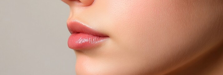 Obraz premium Plump Cheek Close-Up, highlighting the fullness and softness of facial features, emphasizing natural beauty and individual uniqueness.