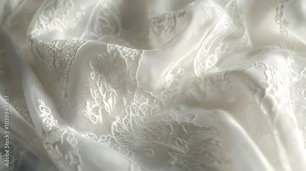 Poster a soft, elegant fabric with intricate patterns, showcasing a luxurious and smooth texture that conve