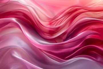 Fototapeta premium Elegant Flowing Silk Waves in Shades of Pink and Purple