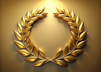 Elegant Golden Anniversary Logo with 3D Laurel Wreath Design for Celebrations