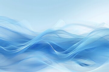 Fototapeta premium Serene Blue Waves: A Fluid Dance of Light and Color