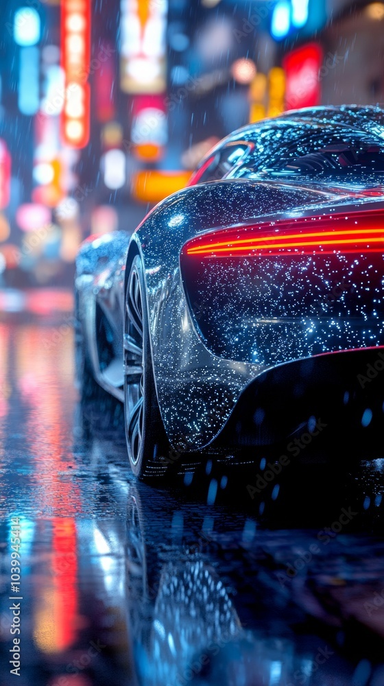 Poster autonomous vehicle sensors urban operation, intricate close-up of cutting-edge sensors and technolog