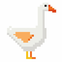 Pixel Art Goose Illustration   Vintage Retro Game Style