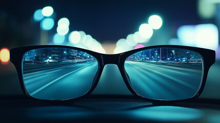 Design a poster about an article with bread 3 tips about night driving glasses. Effective or just a commercial claim? realstic