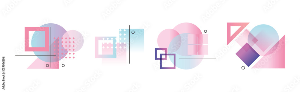 Poster gradient geometry shape and forms for abstract poster design vector set