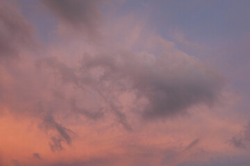 Beautiful view of blue sky with fluffy clouds