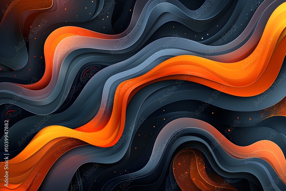 Poster dynamic waves of color: a mesmerizing abstract design