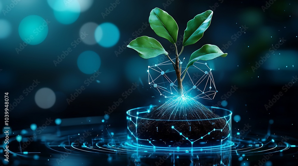 Poster an artful representation of a math formula intertwined with elements of nature
