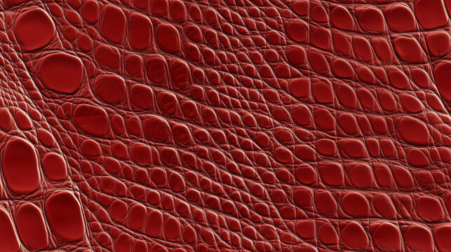 Red crocodile leather texture with detailed reptile pattern