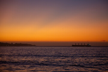 Fototapeta premium Sunset at vina del mar, valparaiso, Chile