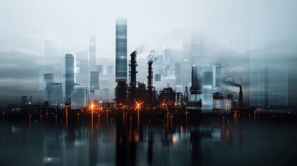 Fototapeta premium Industrial city skyline