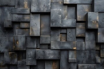 Abstract Textured Wall Design in Dark Tones
