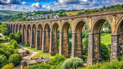 Fototapeta premium Close-up view of Accrington railway viaduct in Lancashire, UK