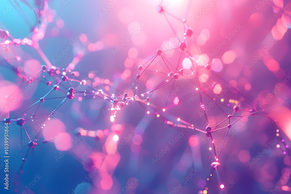 Poster ethereal abstract network of light and color