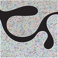 Gordijnen Hokusai The Great Wave ABSTRACT PASTEL COLORFUL TURING PATTERN ROUGH DESIGN REACTION DIFFUSION DARK BACKGROUND VECTOR GOOD FOR WALLPAPER, COVER,POSTER   © garis lurus