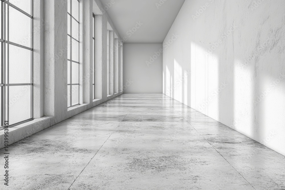 Poster white gradient background with product display. empty studio, white backdrop with floor. 3d renderin
