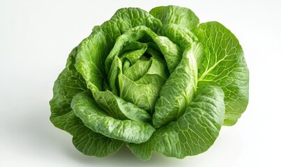 Obraz premium Green butterhead lettuce cabbage isolated on white background