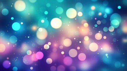 Obraz premium Abstract Gradient Effect Background with Colorful Bokeh Circles in Blue, Pink, Purple, and Orange for Dreamy Ethereal Design Concept.