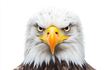 Fototapeta premium An eagle stares intently, its sharp eyes glimmering with focus.