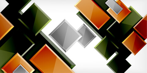 Colorful squares and rectangles. Vector Illustration For Wallpaper, Banner, Background, Card, Book Illustration, landing page