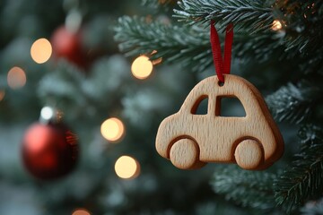 A lebkuchen auto decorated with a sugarguss and a quinine for the holidays