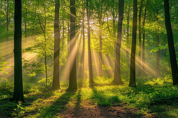 Obraz premium sunrise in the forest