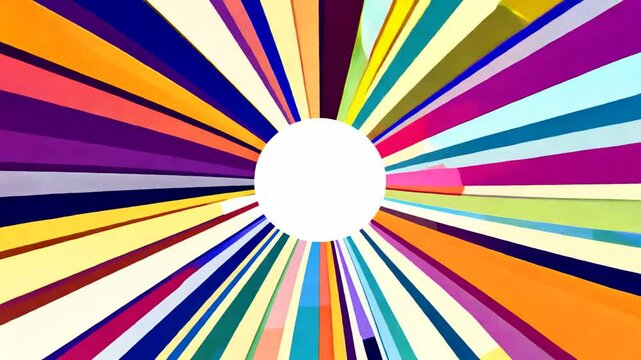 Animated Background frame with animated radial lines like a cartoon effect. Towards Camera. 4K Video