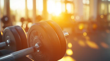 Dumbbells and fitness equipment showcased in a brightly lit gym during early morning workout sessions