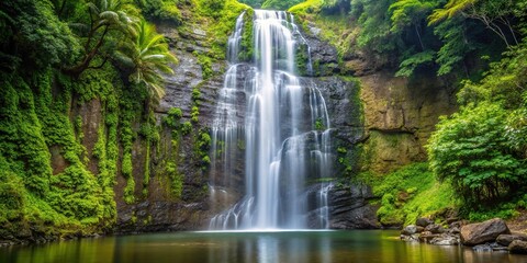 Close-up view of Manoa Falls Waterfall and pond in Hawaii, perfect vacation destination for nature lovers.
