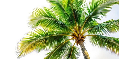 Close-up view of palm tree against white backdrop
