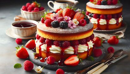 A delectable array of berry-laden cupcakes, perfect for a sweet afternoon snack or gourmet breakfast