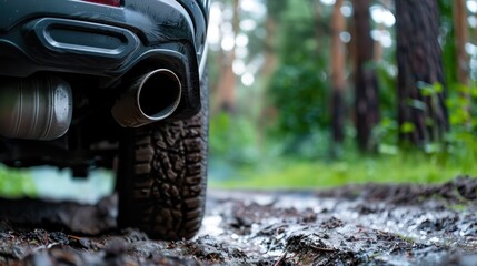 Naklejka premium Exploring off-road adventures the thrill of dirt tracks and nature trails