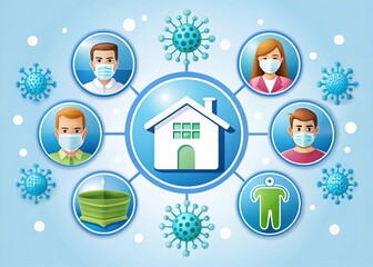 Fototapeta premium Essential Virus Protection Symbols for Health and Safety Awareness
