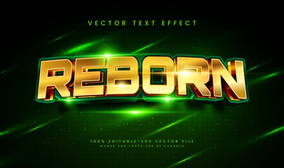 Elegant reborn editable vector text effect, suitable for green elegant theme.
