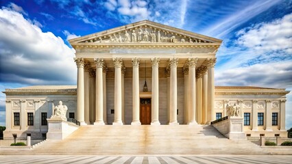 Obraz premium Close-up view of the Supreme Court building facade