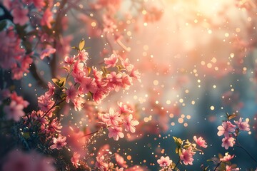 Enchanting Blossoms: A Dreamy Floral Scene Bathed in Soft Light