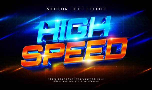 High speed modern editable vector text effect. Suitable for glowing light theme.