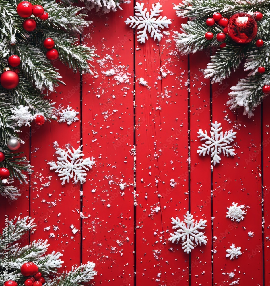 Poster snowflake frame with text space for christmas
