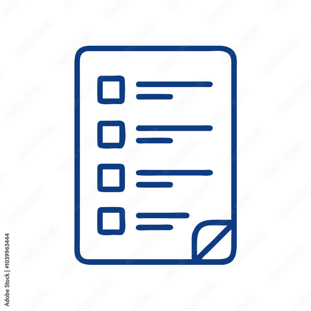Poster blue vector test paper icon with checkboxes design