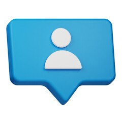 user chat 3d icon isolated on the white background