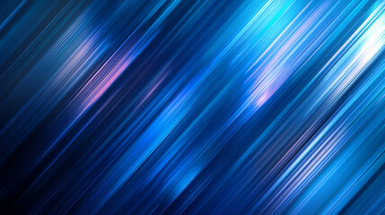 Abstract technology futuristic glowing blue light lines with speed motion blur effect on dark blue background. Vector illustration.