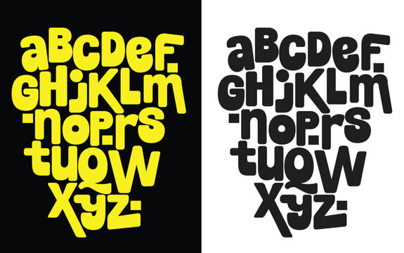 Vector hand drawn typeface in graffiti style.