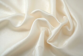 Obraz premium Closeup Of Raw Silk Fabric In Natural Ivory Color And Texture