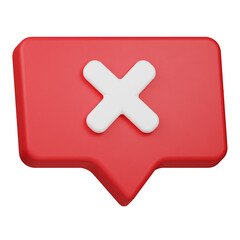 cancel chat 3d icon isolated on the white background