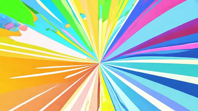 Animated Background frame with animated radial lines like a cartoon effect. Towards Camera. 4K Video