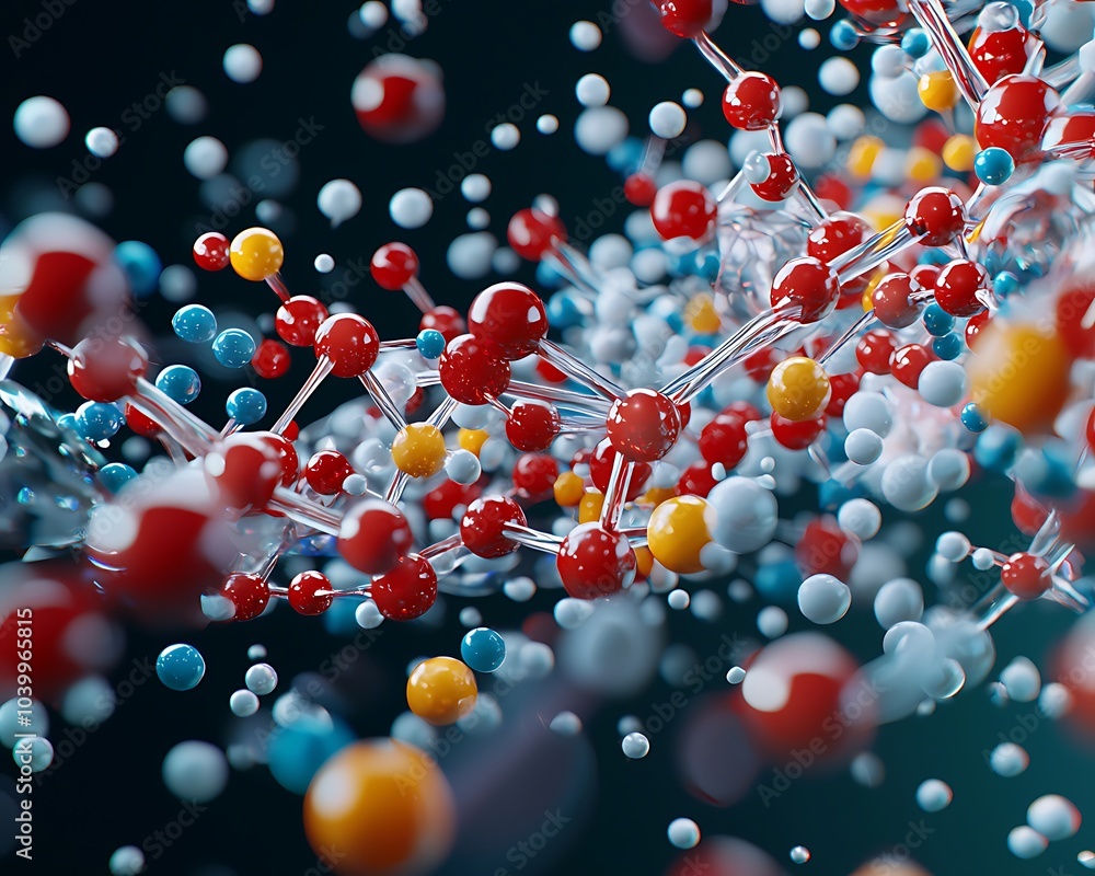 Poster artistic rendering of lactic acid molecules being broken down during rest.