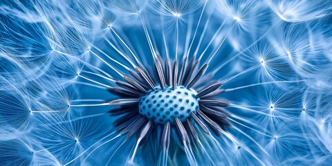 Naklejka premium A blue flower with white petals is the main focus of the image. The blue color of the flower is vibrant and eye-catching, while the white petals add a sense of delicacy and purity