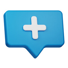 Obraz premium add chat 3d icon isolated on the white background