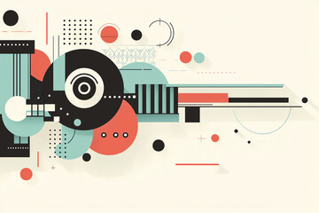 Obraz premium Abstract shapes turning into geometric patterns, transformation and creativity, flat design illustration