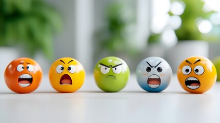 Colorful and Vibrant 3D Emoji Icons with Modern Visual Symbols in a Bright Minimal and Geometric Color Palette for Digital Design Branding and UIUX Applications